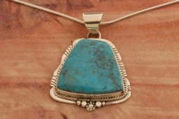 Genuine Kingman Turquoise Sterling Silver Pendant